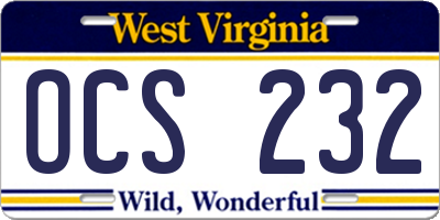 WV license plate OCS232