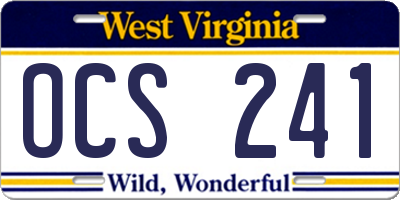 WV license plate OCS241