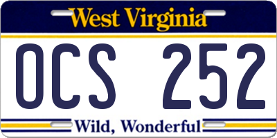 WV license plate OCS252