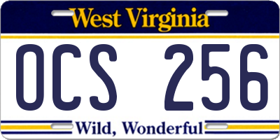 WV license plate OCS256