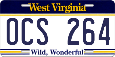 WV license plate OCS264