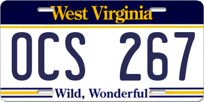 WV license plate OCS267