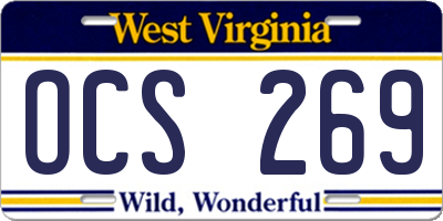 WV license plate OCS269