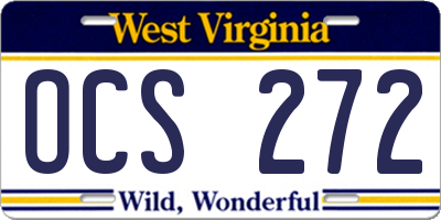 WV license plate OCS272