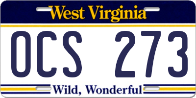 WV license plate OCS273