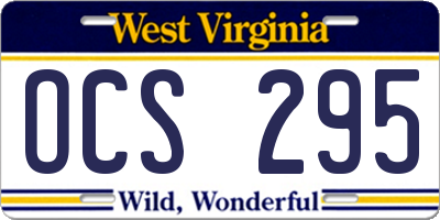 WV license plate OCS295