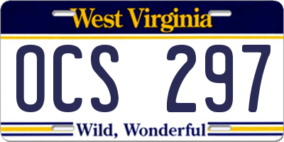 WV license plate OCS297