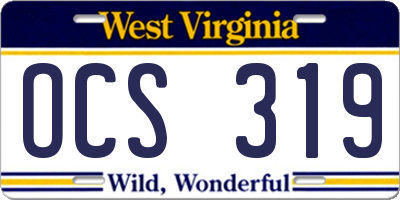 WV license plate OCS319
