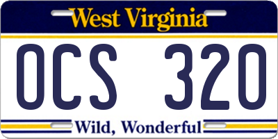 WV license plate OCS320