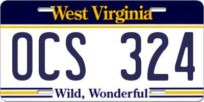 WV license plate OCS324