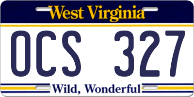 WV license plate OCS327