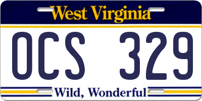 WV license plate OCS329