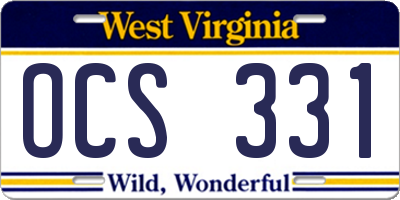 WV license plate OCS331