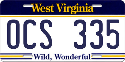 WV license plate OCS335