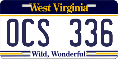 WV license plate OCS336