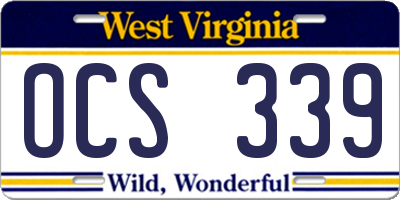 WV license plate OCS339
