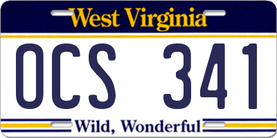 WV license plate OCS341