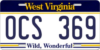 WV license plate OCS369