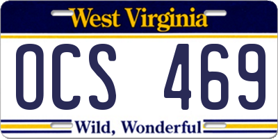WV license plate OCS469
