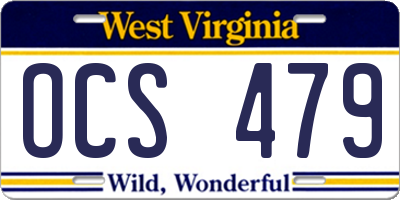 WV license plate OCS479