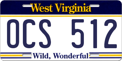 WV license plate OCS512