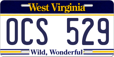 WV license plate OCS529