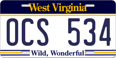 WV license plate OCS534