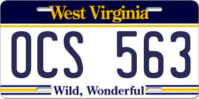 WV license plate OCS563
