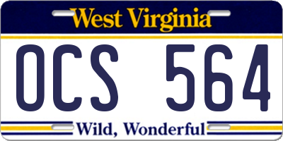WV license plate OCS564