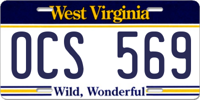 WV license plate OCS569