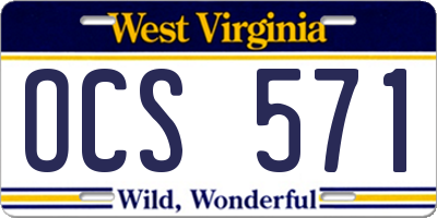 WV license plate OCS571