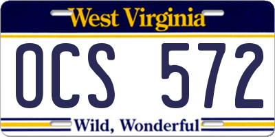 WV license plate OCS572