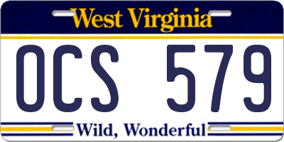 WV license plate OCS579