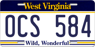 WV license plate OCS584