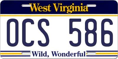 WV license plate OCS586