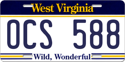 WV license plate OCS588