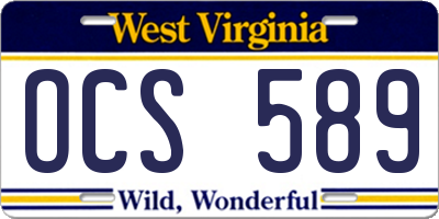 WV license plate OCS589