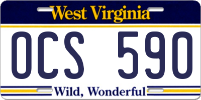 WV license plate OCS590