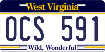 WV license plate OCS591
