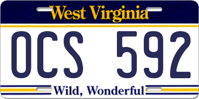 WV license plate OCS592