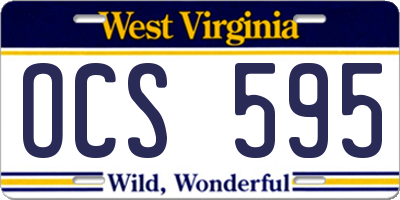 WV license plate OCS595