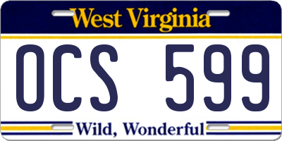WV license plate OCS599