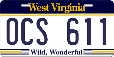 WV license plate OCS611