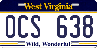 WV license plate OCS638