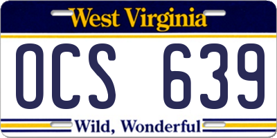 WV license plate OCS639