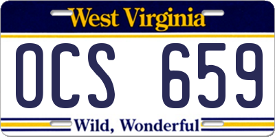 WV license plate OCS659