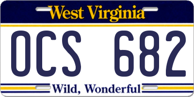 WV license plate OCS682