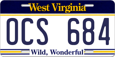 WV license plate OCS684