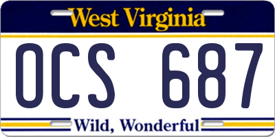WV license plate OCS687