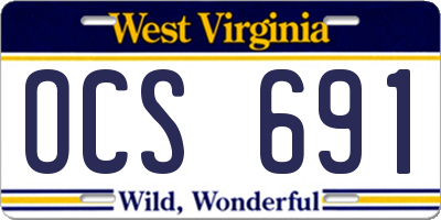 WV license plate OCS691